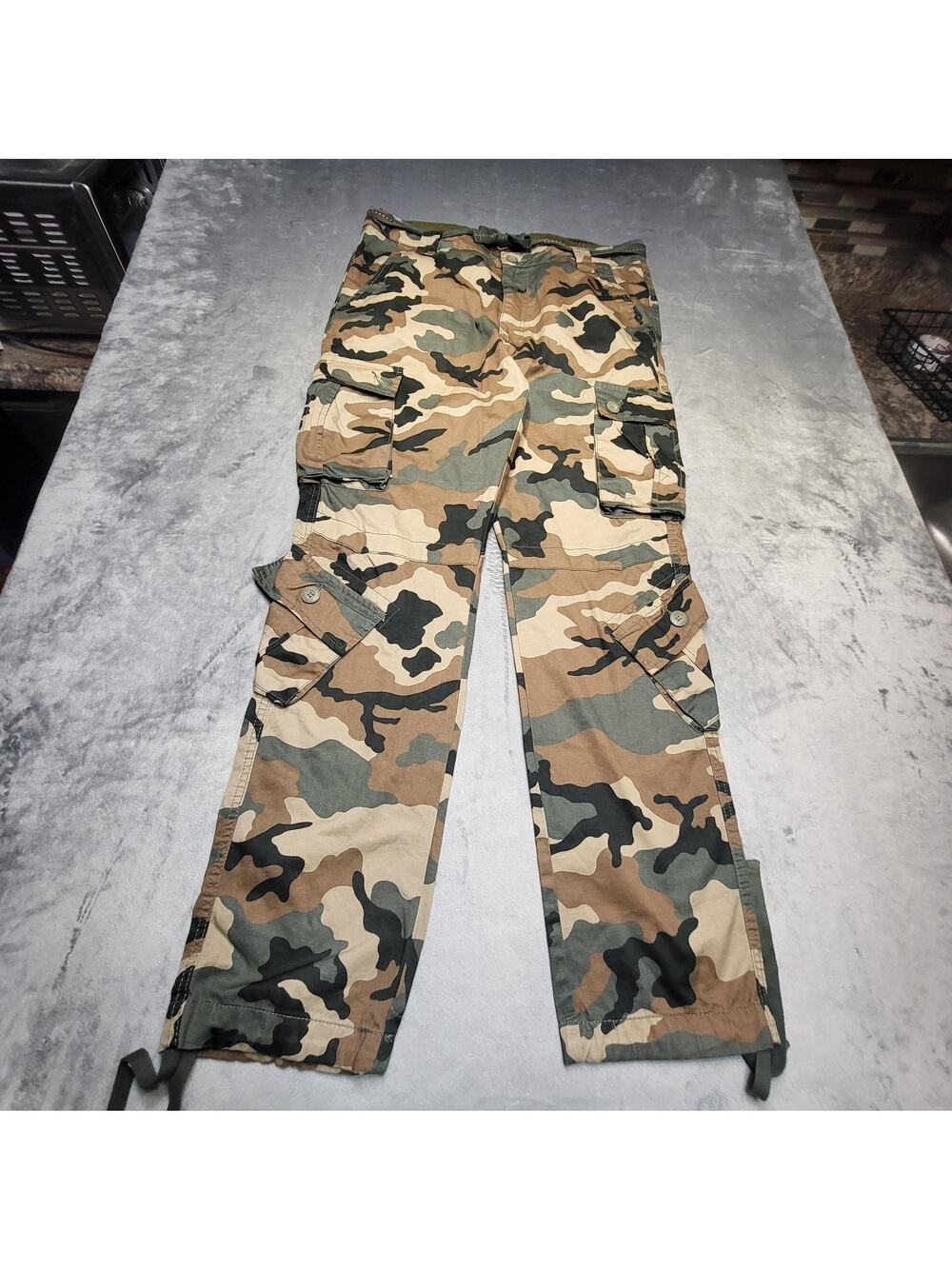 Matchstick Pants Mens 38x33 Multicolor Cargo Relaxed Fit Cotton Canvas Pockets